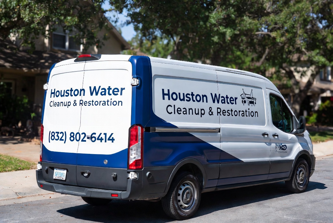Technician inspecting water damage